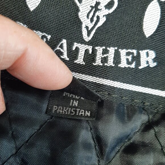 Barney's Women's Black Leather Fringe Inlayed Suede Red Roses Jacket Biker Siz M - Picture 9 of 12